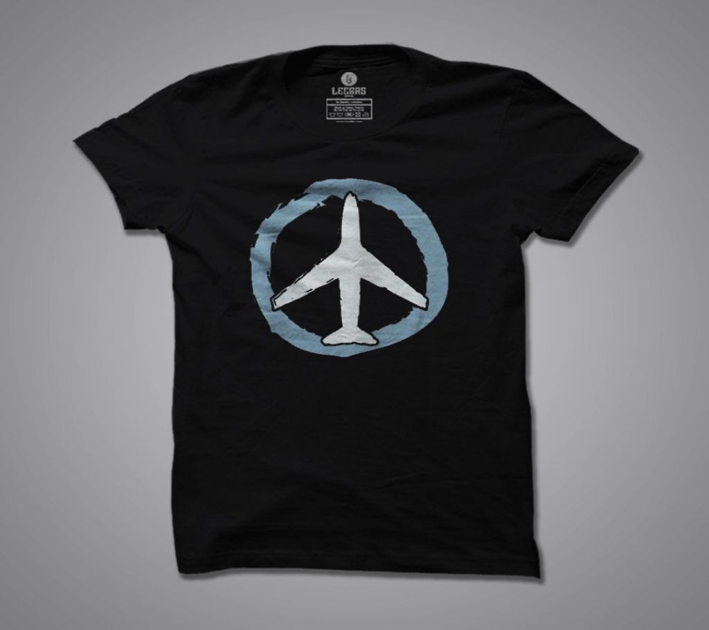 Half Sleeve Cotton T shirt-PEACE
