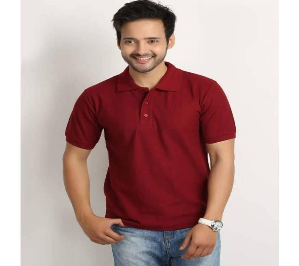 Short Sleeve Polo T-shirt For Men-Red