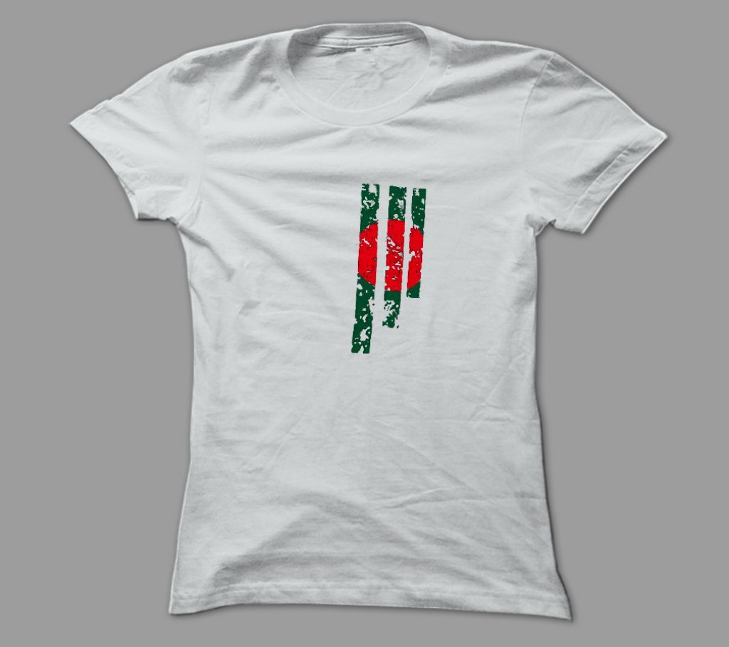 Bangladesh Step  White Polyester T-Shirt