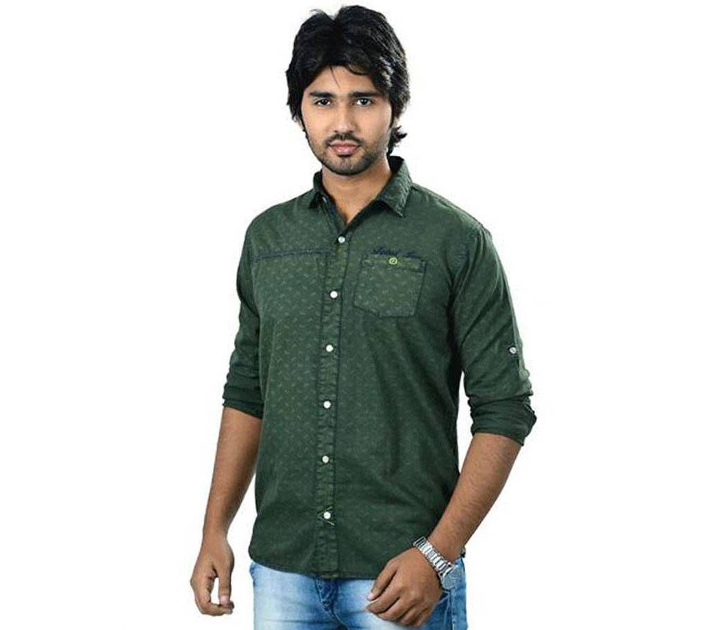 Fatal Jeans casual shirt for men- olive print 