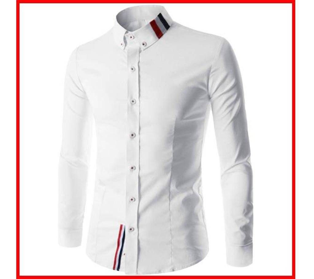 slim fit long sleeve cotton shirt for men 