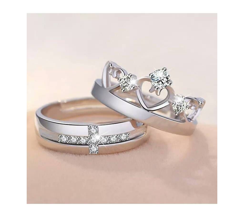 Prince And Princess Crown Couple Ring