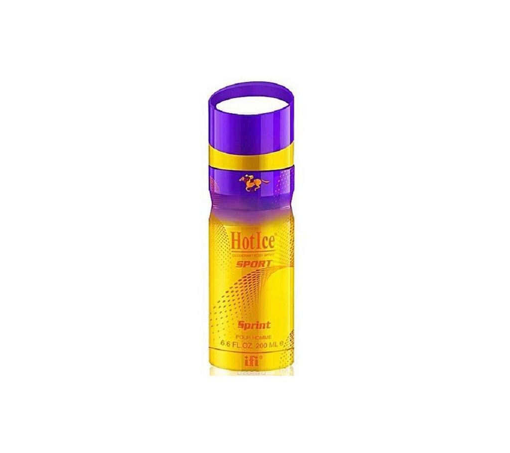 "Hot Ice Sport Focus Deodorant Body Spray - 200ml  Flavor-Sprint     "