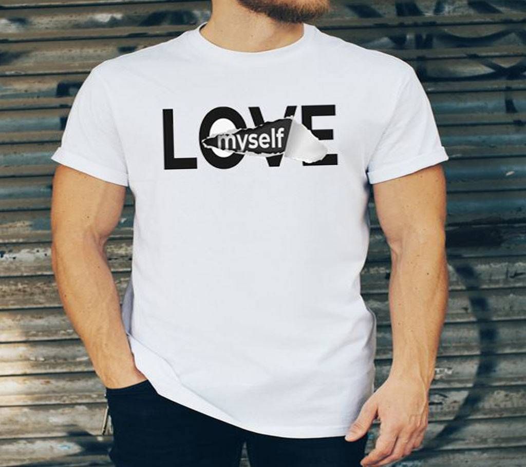 Love Myself Gents Half Sleeve Cotton T-shirt