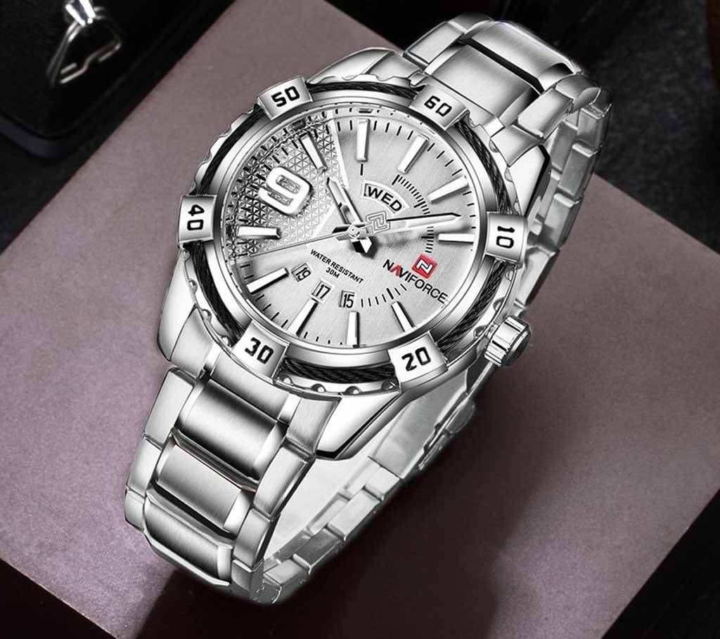 NAVIFORCE Brand Men Luxury Watch Mens Sport Watches 30M Waterproof Stainless Steel Analog Quartz