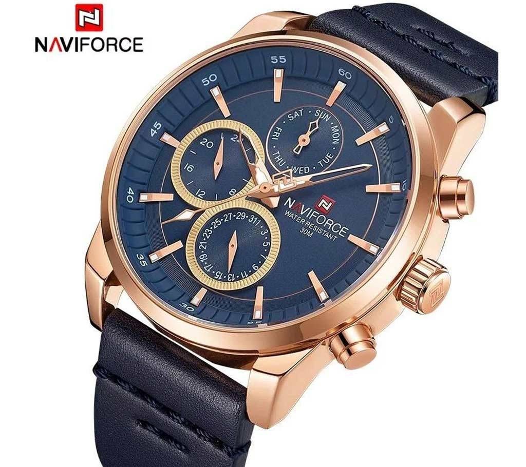 Naviforce Genuine Leather Chronograph Wrist watch for Men -NF9148
