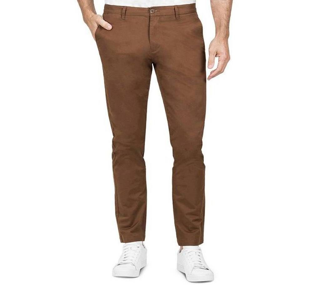 Saddle Brown Khaki Slim Fit Gabardine Pant 2