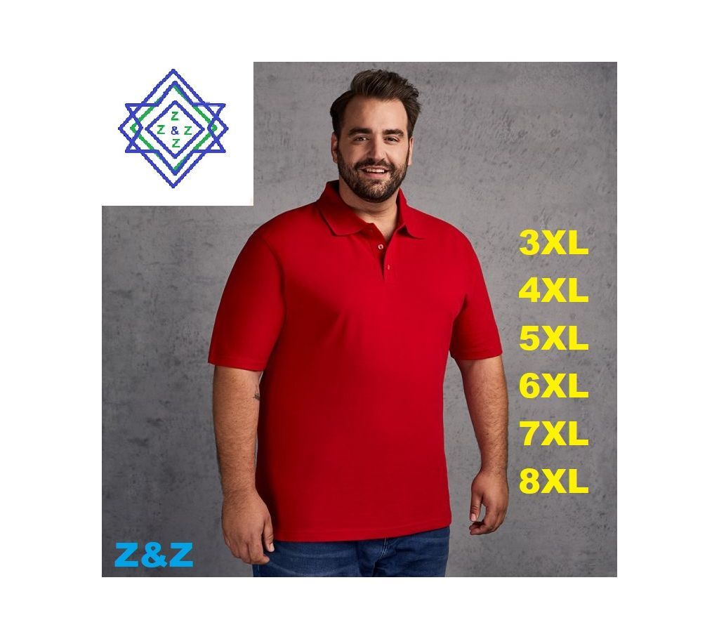 Plus Size Big & Fat Mens Polo Shirt 3XL -- 8XL Cotton Z&Z Polo For Mans-Code-pls1010mp