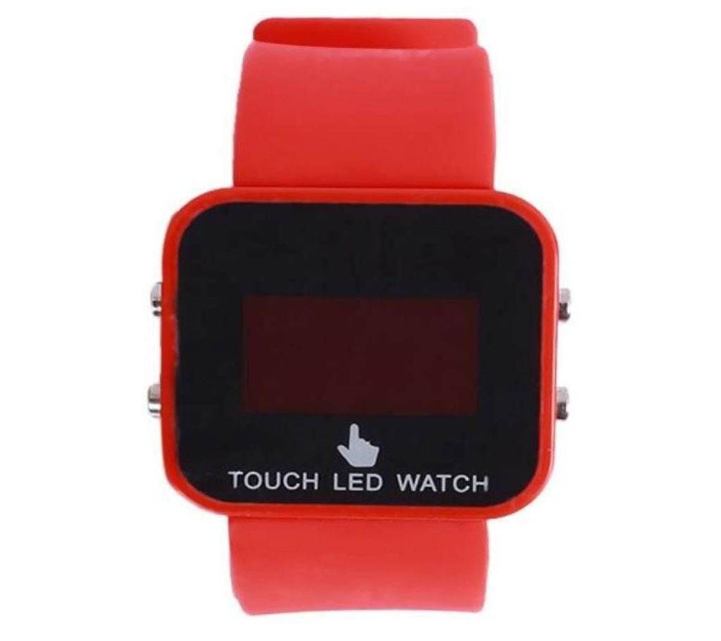 Rubber Strap LED Digital Watch Red