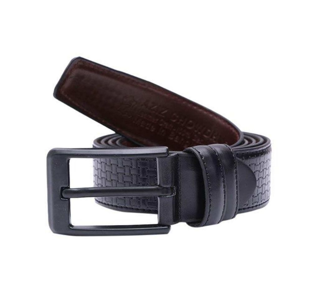 Black Leather Belt For Men-CSB-214