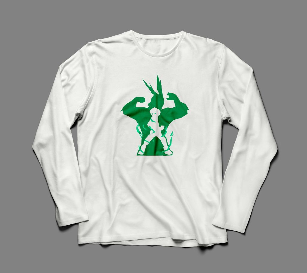BEN 10 CARTOON LONG SLEEVE WHITE  COTTON TSHIRT FOR MEN