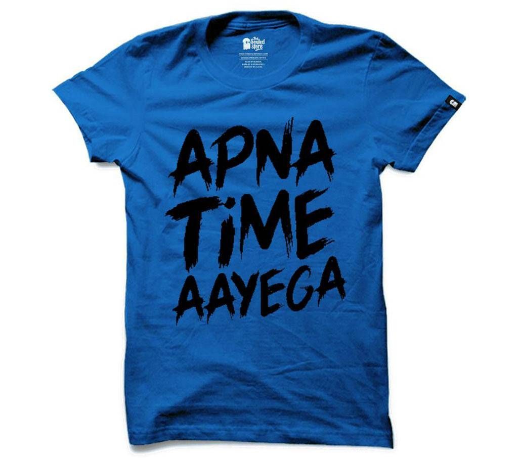 Apna Time Blue Gents Summer T-Shirt