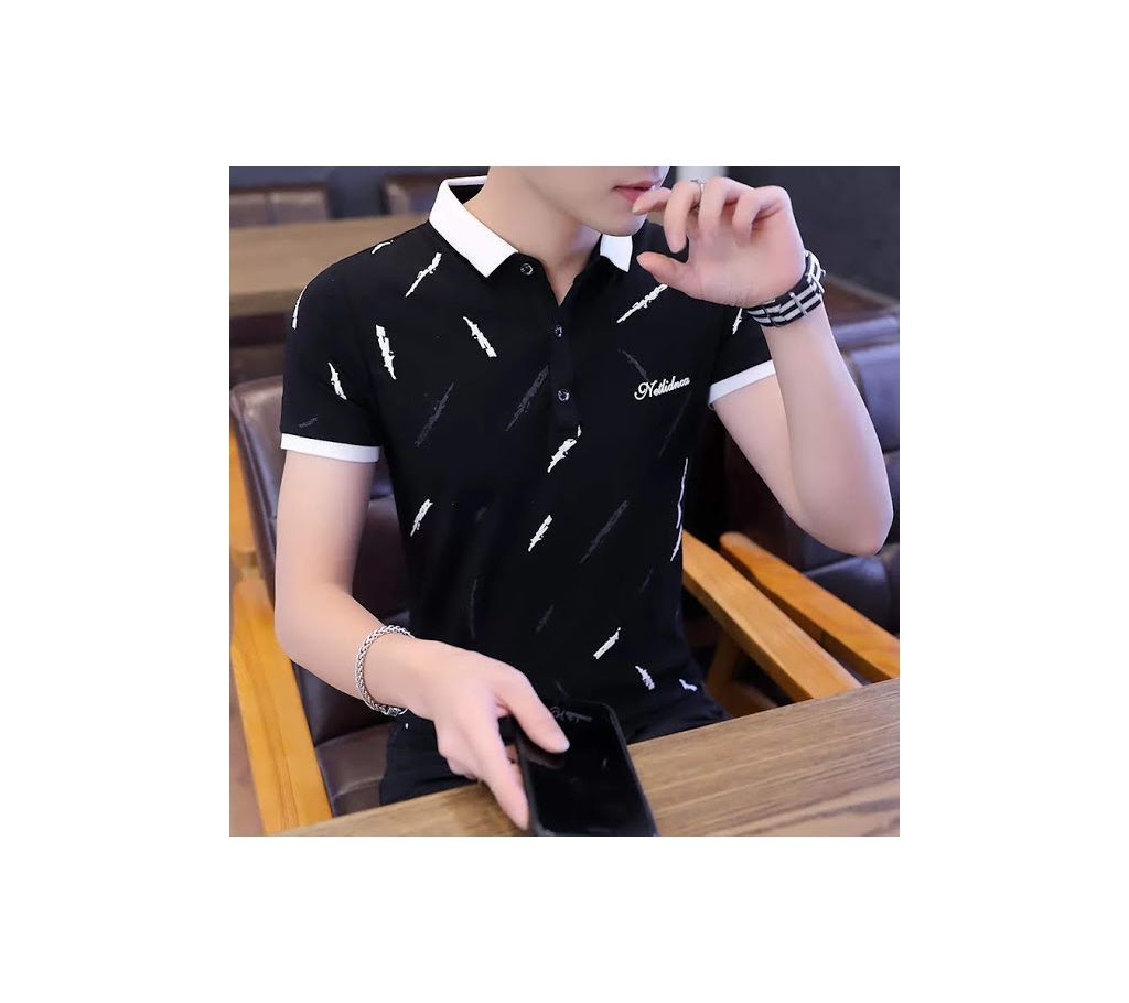 Mens Polo T-shirt Black23