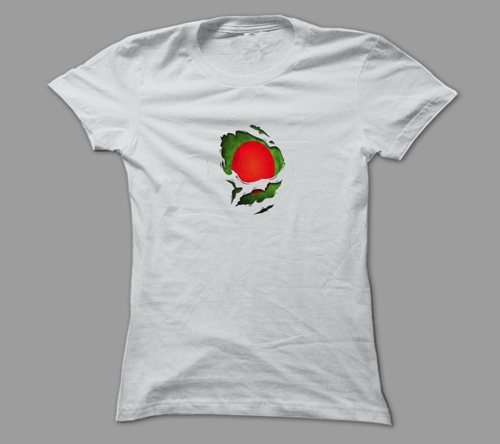 Art Bangladesh Design White Polyester T-Shirt