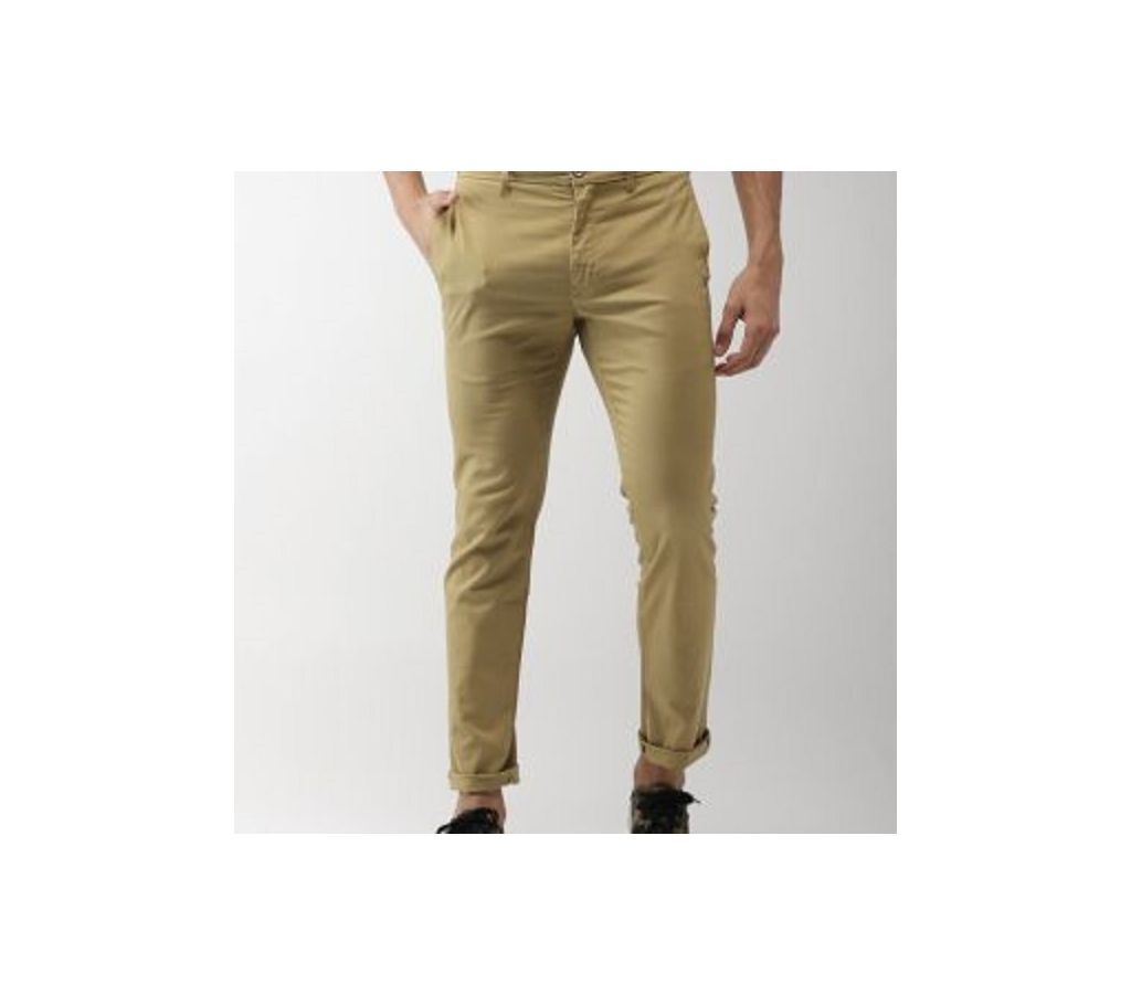 Pale Golden Rod Khaki Slim Fit Gabardine Pant 08