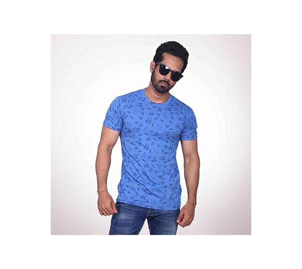 Sky Blue Cotton T-shirt for Men