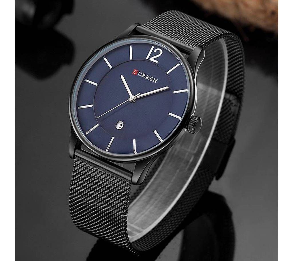 lack Steel Mesh Strap Quartz Watch For Men