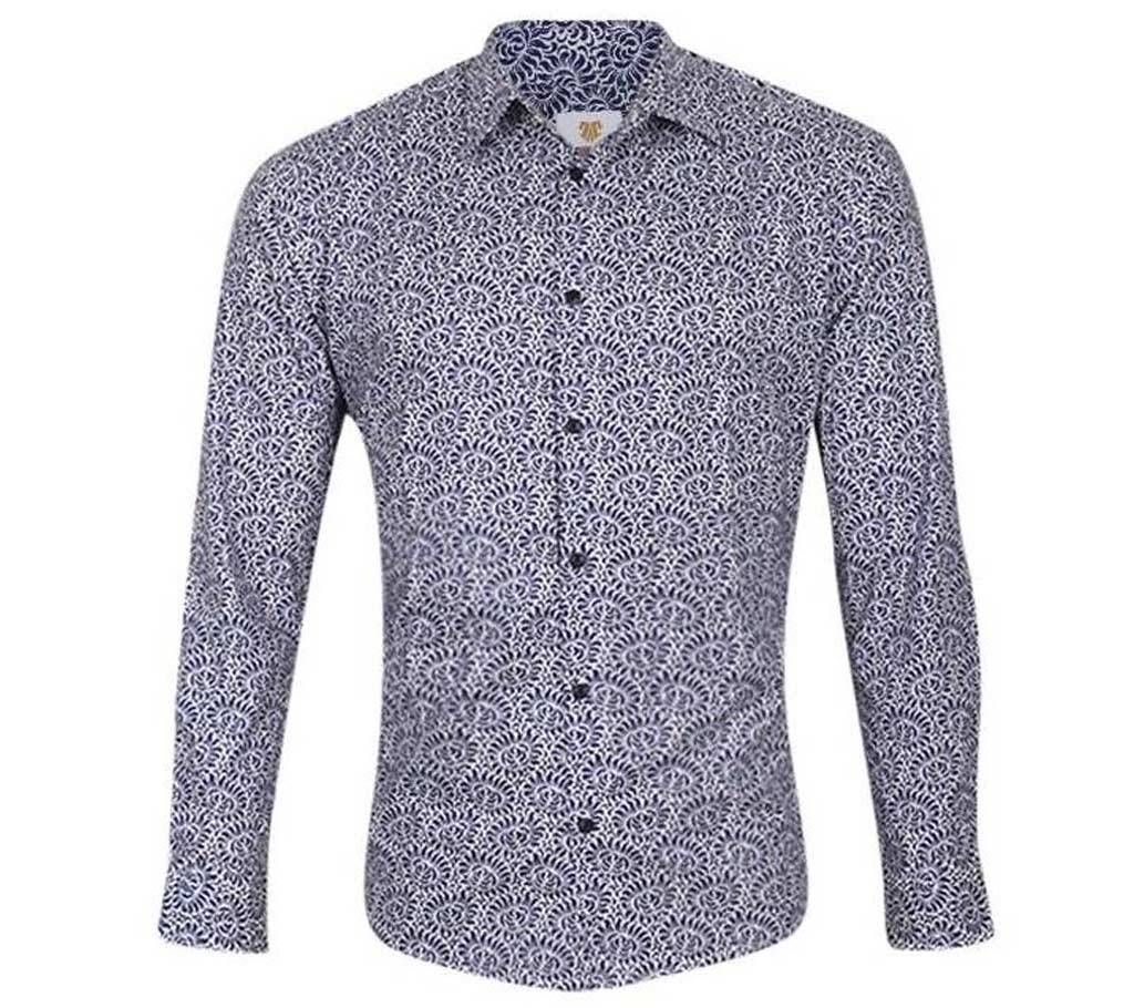 Mens floral cotton long sleeve shirt