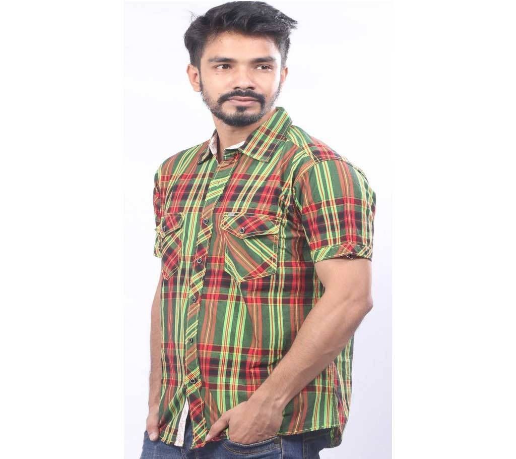 A/X Check Half Sleeve Casual Shirt for Men 