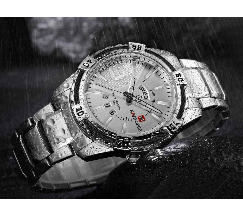 Naviforce Devil's Silver Day & Date Gents Wrist Watch