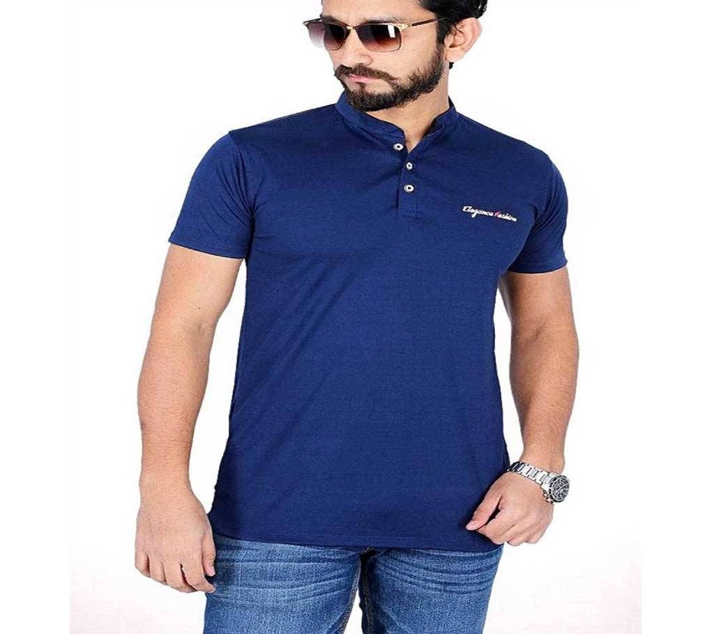 Blue Micro Cotton Short Sleeve T'shirt For Men