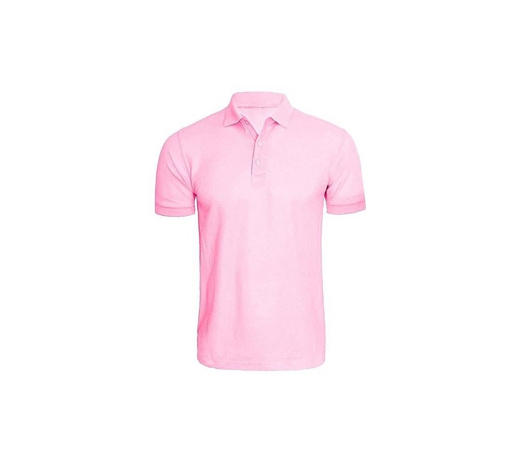 Gents half sleeve cotton Pink Color polo shirt