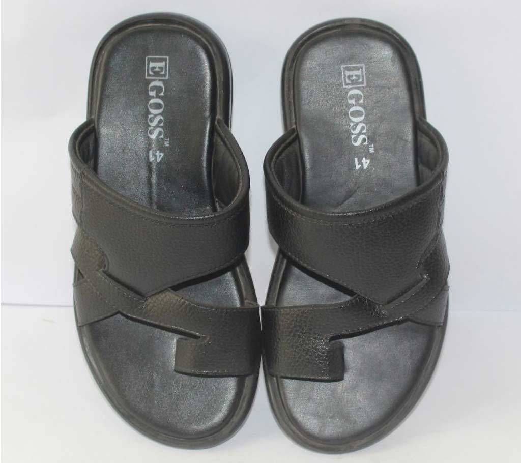 BLACK GENUINE LEATHER SANDAL FOR MEN
