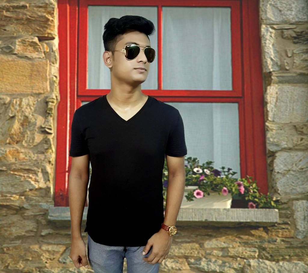 GENTS PURE-COTTON, SHORT SLEEVE T-SHIRT.