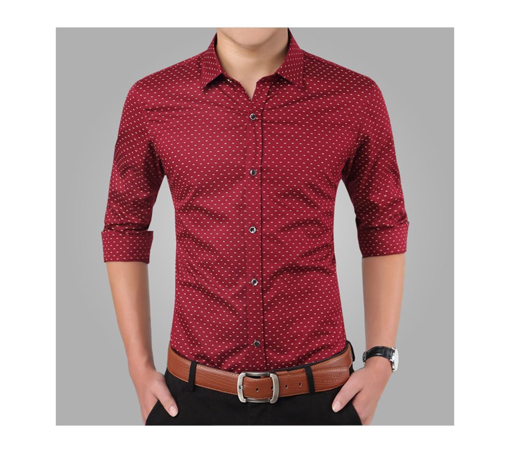 Red Ball Printed Shirt For Men