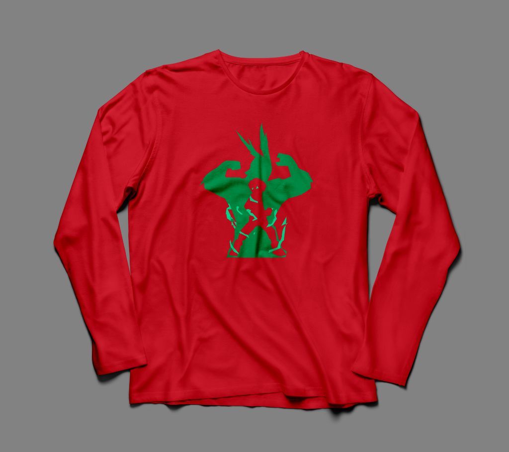 BEN 10 CARTOON LONG SLEEVE RED  COTTON TSHIRT FOR MEN