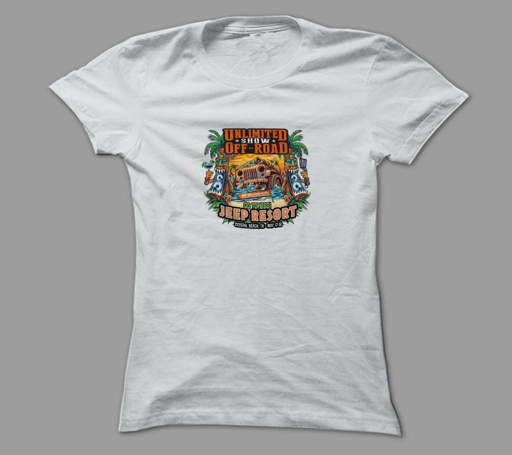 Unlimited Show Off Road White Polyester T-Shirt