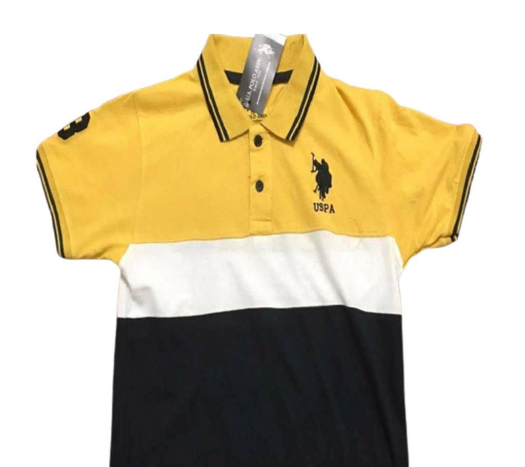 Mix Color Half Sleeve Polo Shirt For Men - Yellow A20B03C24E