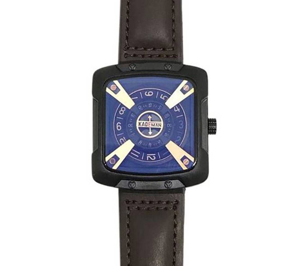 Kademan 612G PU Leather Wrist Watch - Black