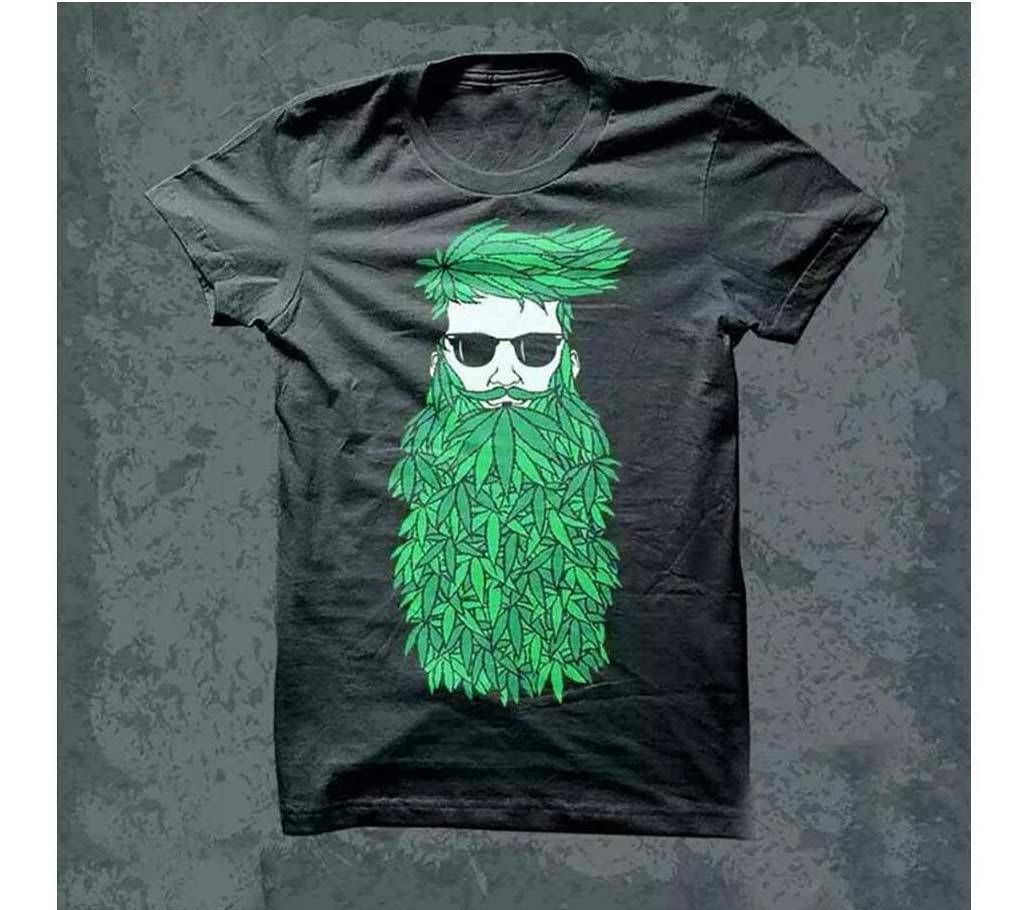 Leaf Beard Mens Round Neck T-Shirt