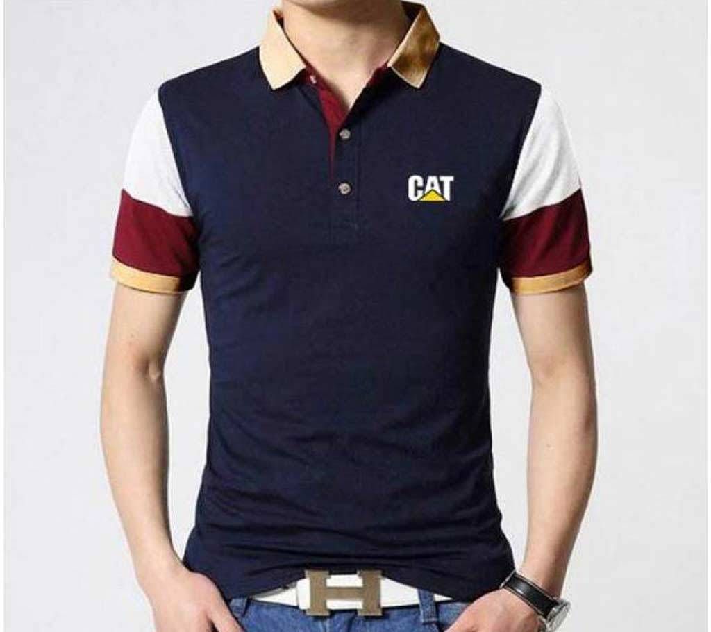 Cat Navy Blue Polo T-Shirt