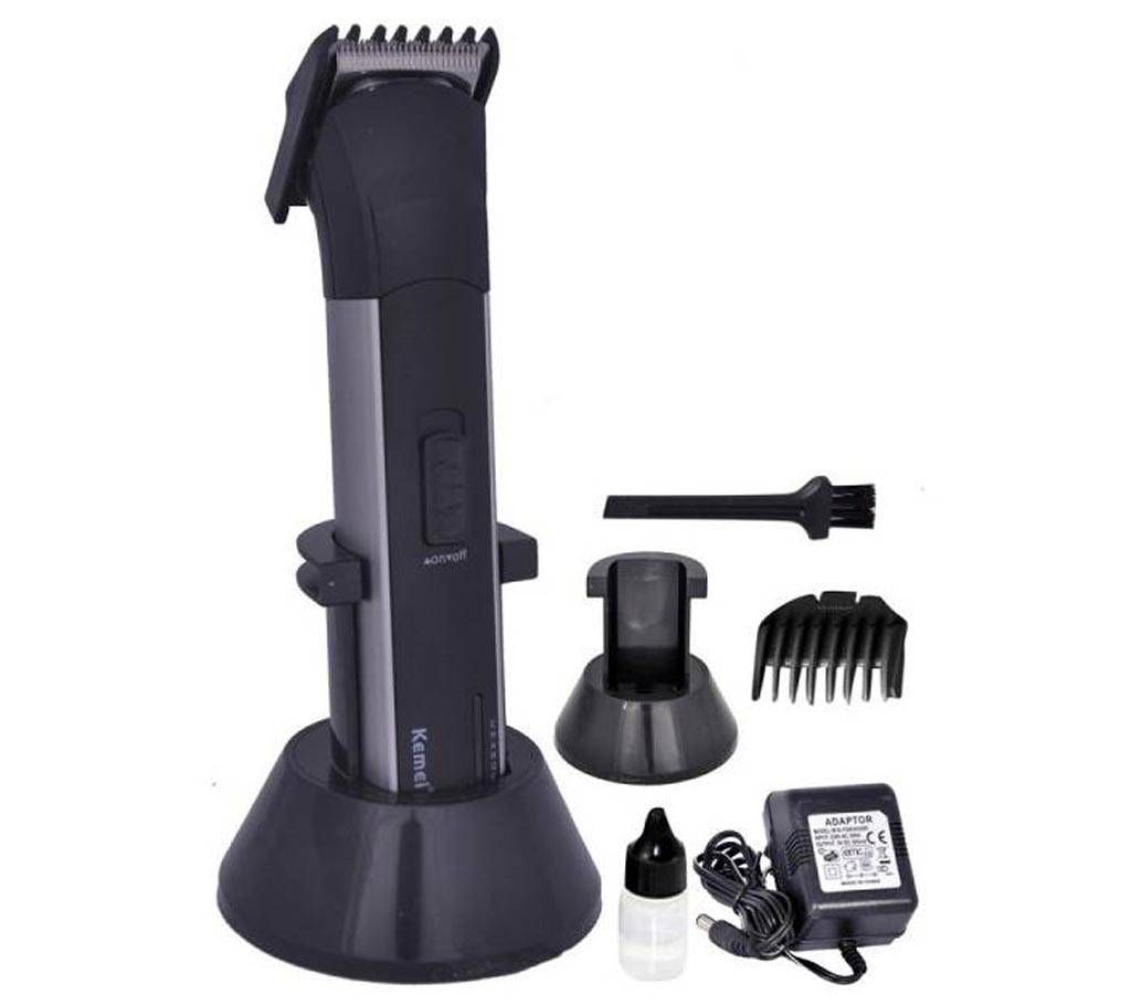 Gemei Rechargeable Hair Clipper and Trimmer GM-2599 - Black and Ash