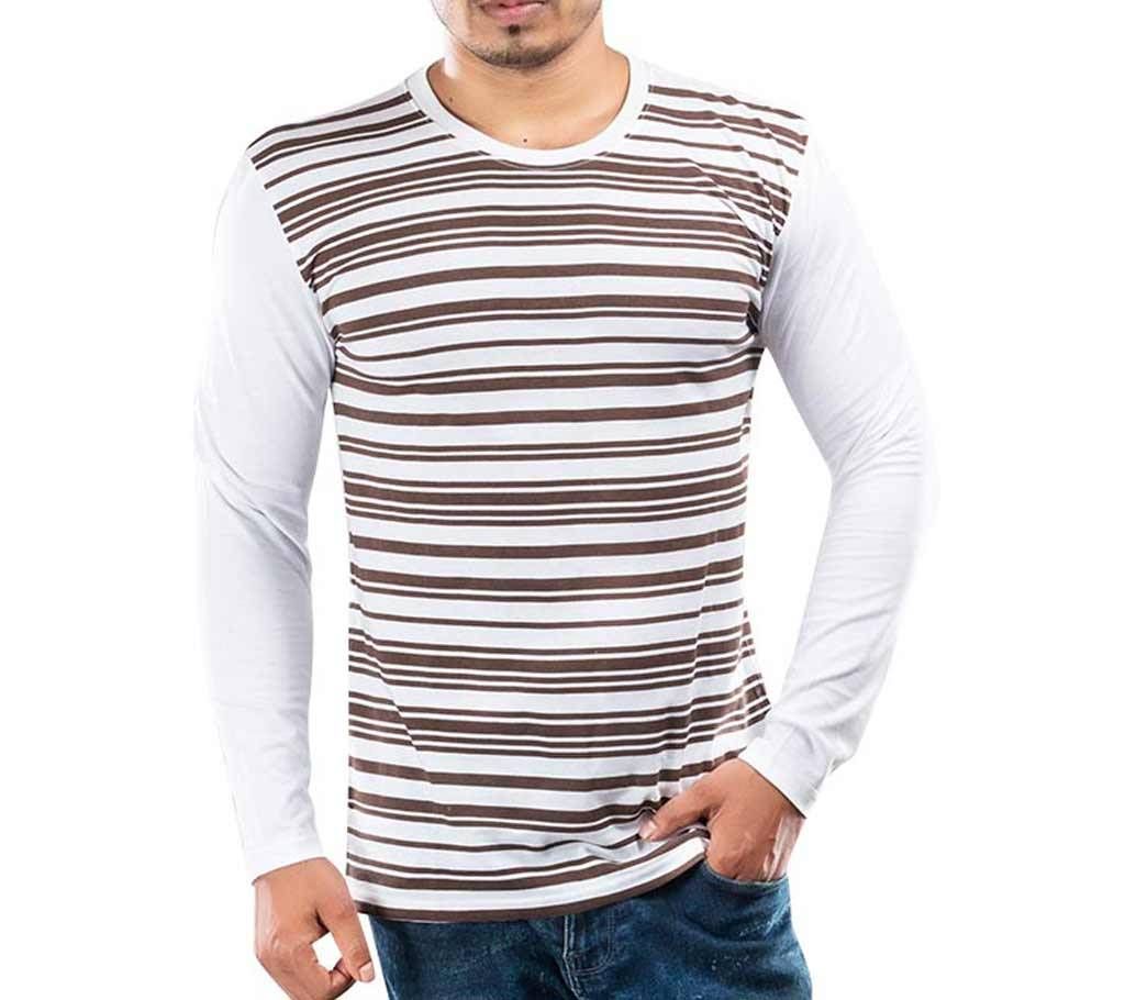 Mens Full Sleeve T-Shirt 37869 - Coffee/WHITE