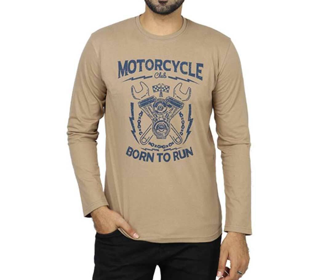 Motorcycle Born to Run Gents Full Sleeve Cotton T-Shirt