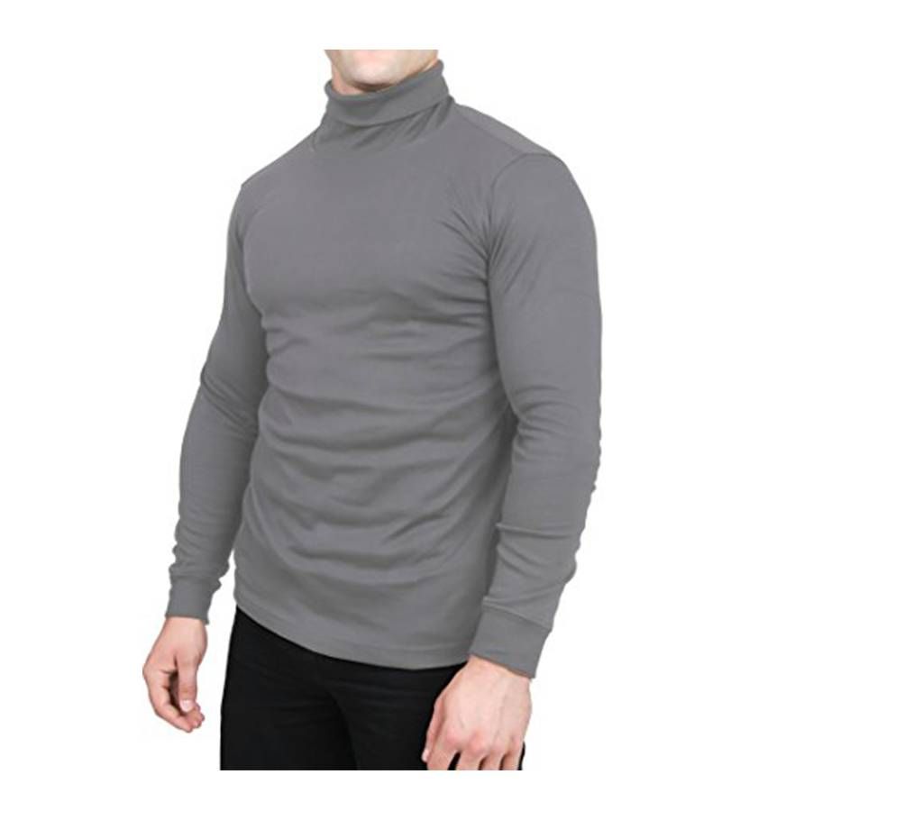 Gents Full Sleeve High Neck Cotton T-Shirt
