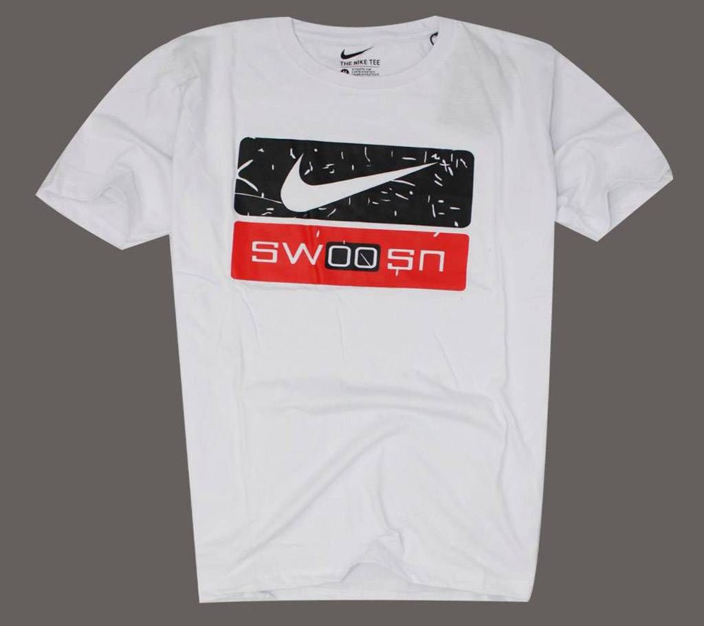 White color high density print mans t shirt