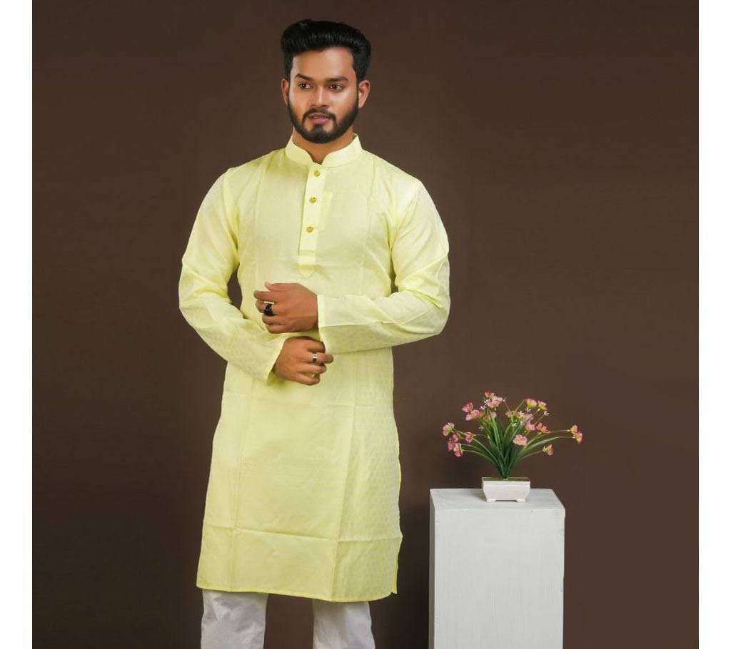 Silk Cotton Panjabi - Cream