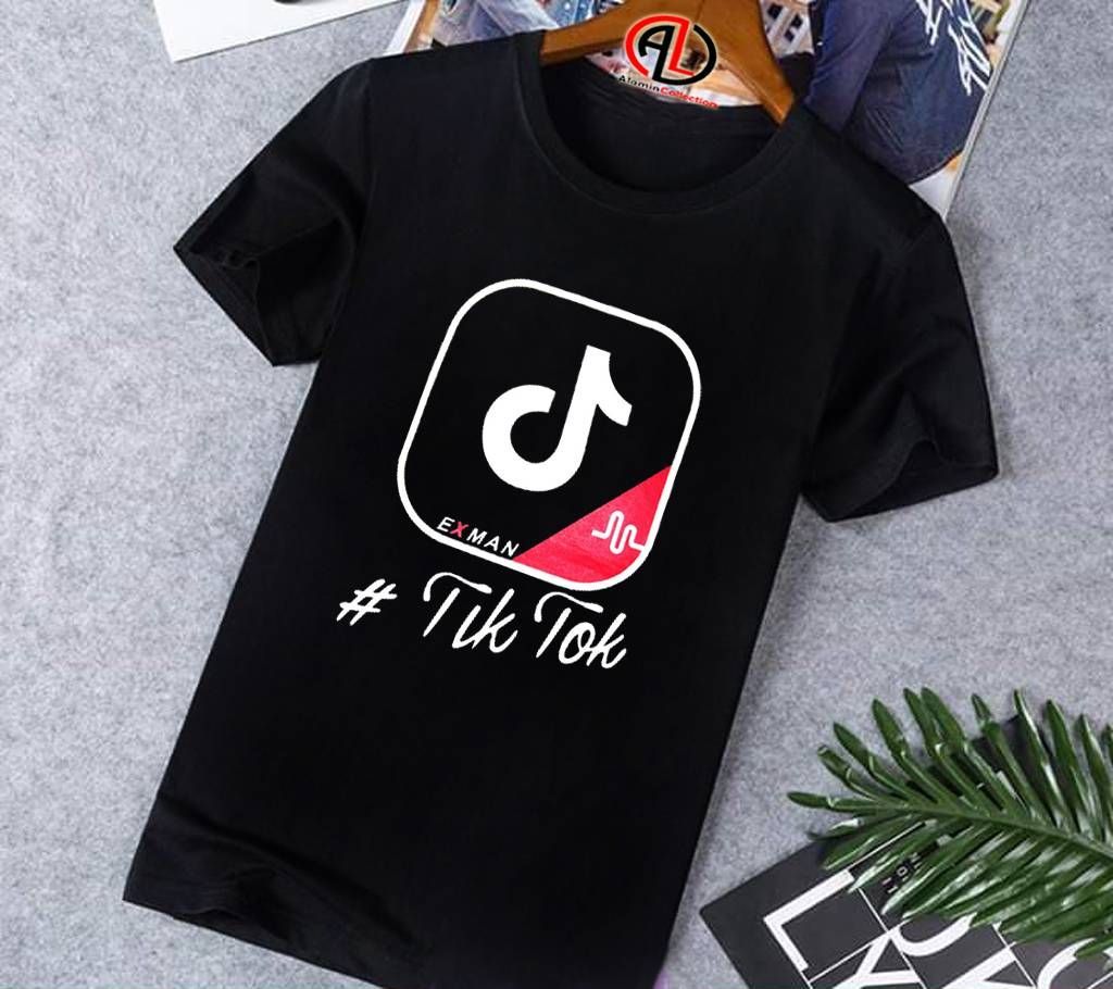 Tik Tok Half-Sleeve slim fit cotton t-shirt