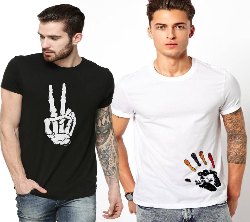 Menz Half Sleeve Cotton T-Shirt combo