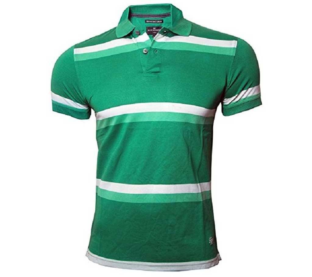M&S Branded Yarn Dyed Polo Shirt For Men