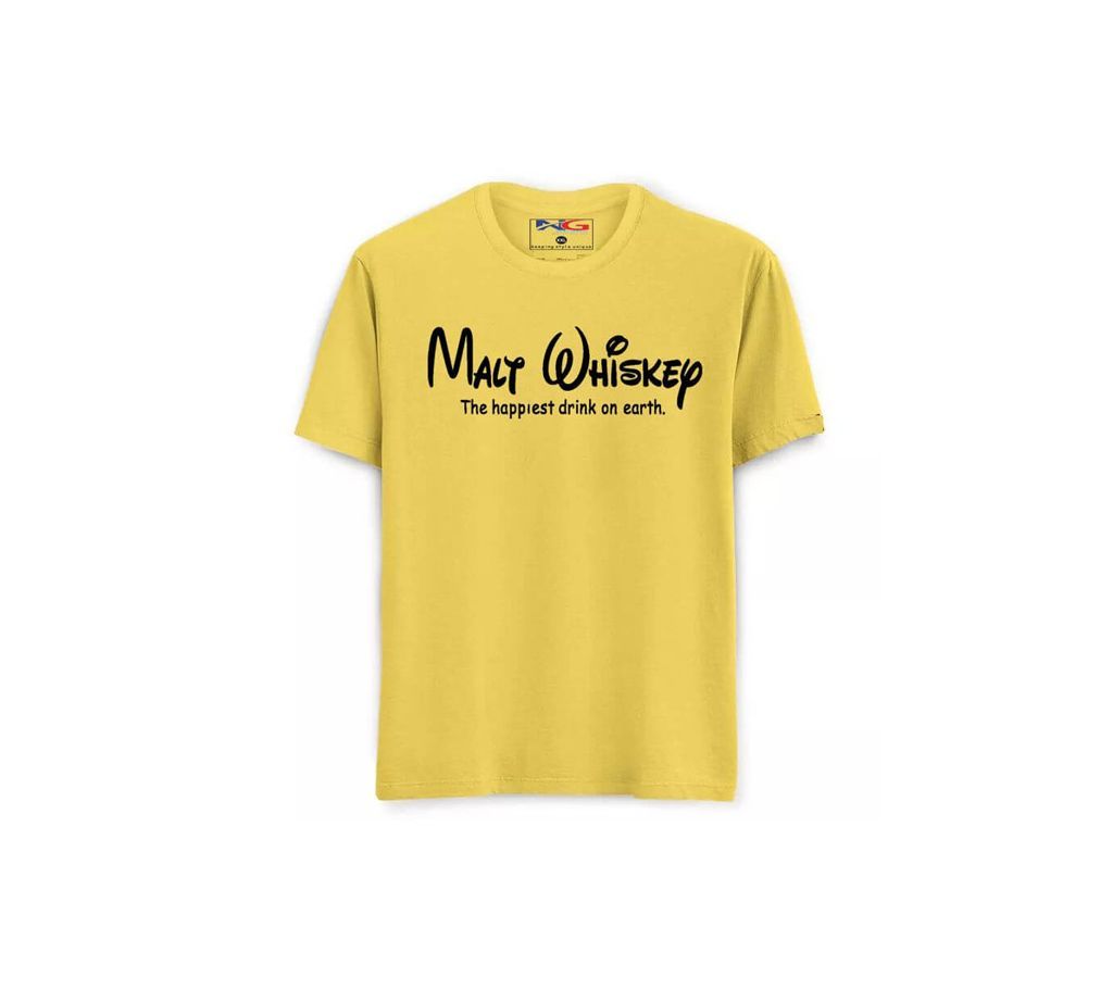 Mens Half Sleeved T-Shirt Yellow