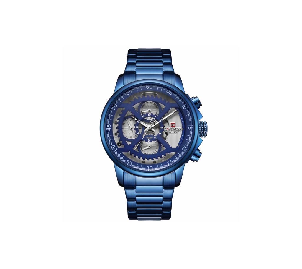 NAVIFORCE NF9150 Royal Blue Stainless Steel Chronograph Watch For Men - Royal Blue