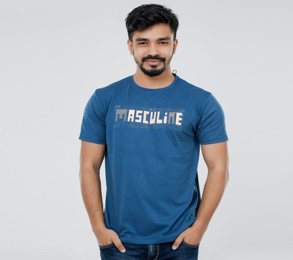 Masculine Mid Night Solid T-shirt For men