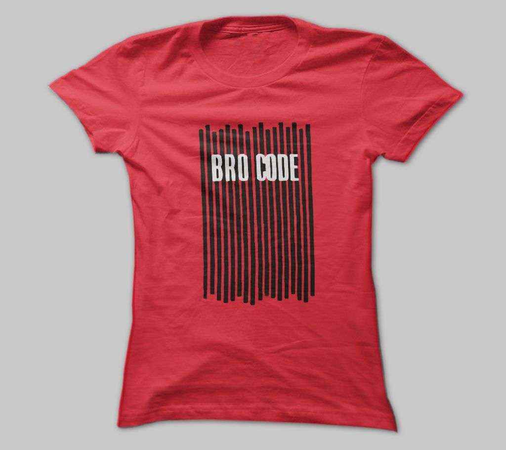 BRO CODE RED COTTON TSHIRT FOR MEN