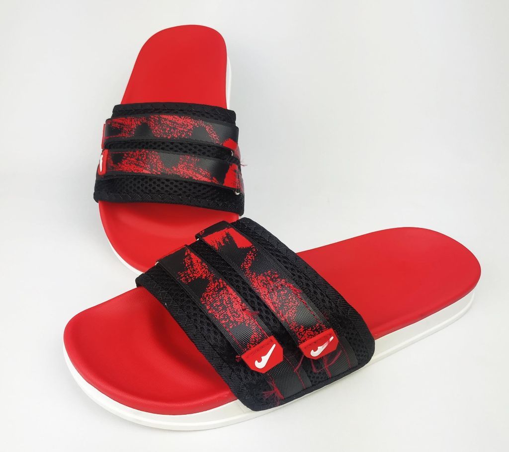 Slides Slipper| Slippers Sandals for Men| Top new Collection High sole 2 belt Red