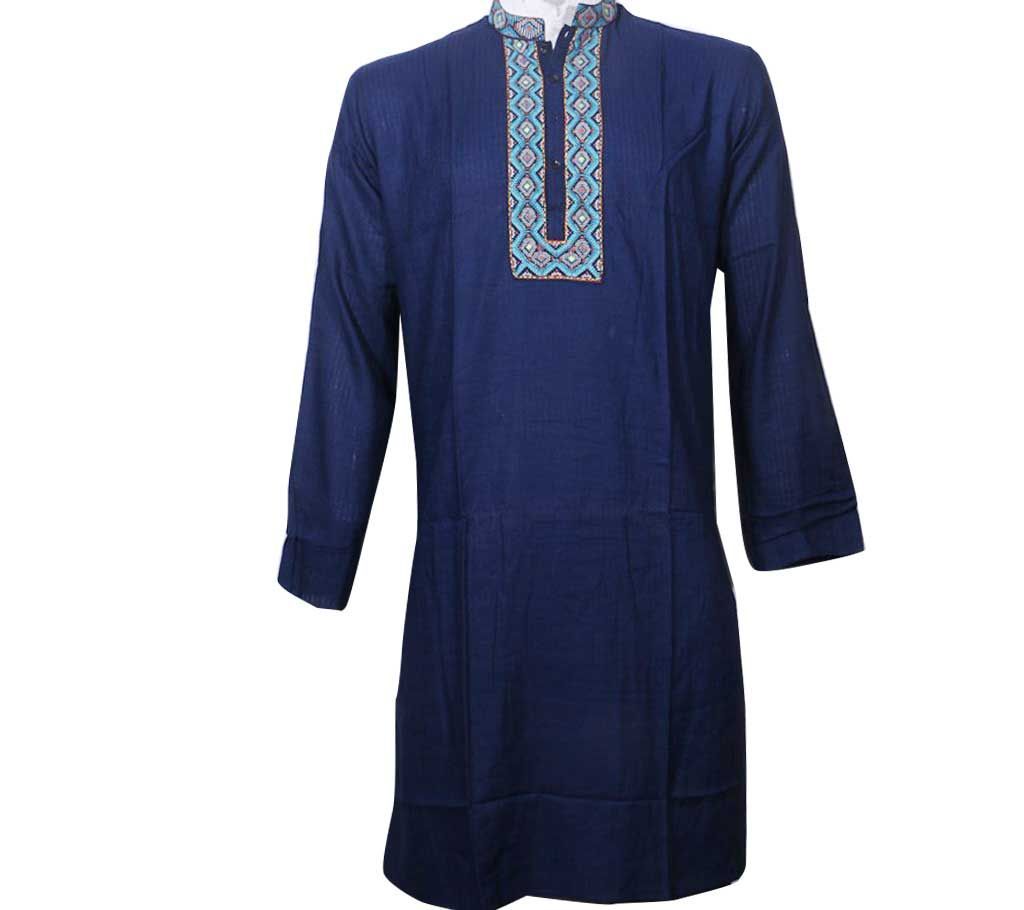 Long Cotton Punjabi for Men-Blue